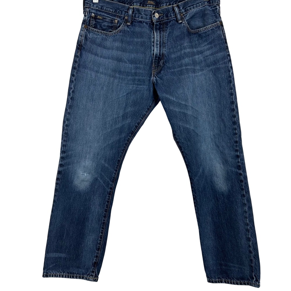 Polo Ralph Lauren Hampton Relaxed Straight Jeans Blue Denim Men 39x30 100 Cotton